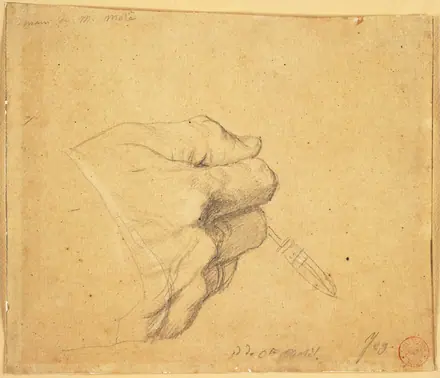 Ingres - Study for the Right Hand of Comte Louis-Mathieu Molé, 1943.851 — Jean-Auguste-Dominique Ingres