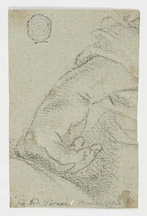 Drawing, Study- A left hand in a leaning position, ca. 1650 (CH 18118579) — Giovanni Andrea Sirani