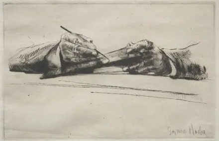 Hands Drypointing