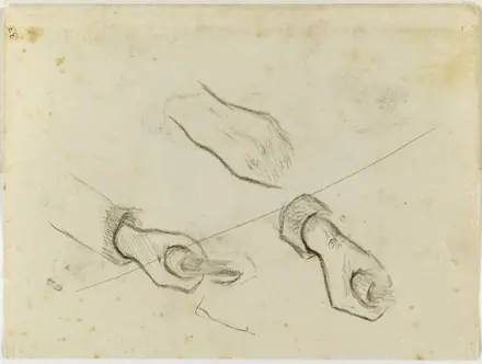Gauguin - Trois études de mains et d'avant-bras, RF 29877.23, Verso