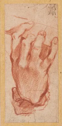 Ferraù Fenzoni - Study of a right hand, playing a musical instrument — Ferraù Fenzoni