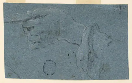Drawing, Drawing- Study of a left hand holding a small disk, 1750–1775 (CH 18118531) — Unknown artist