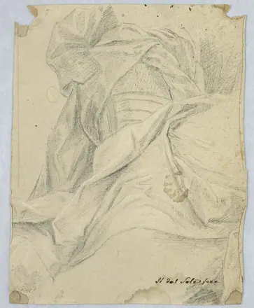 Drawing, Study of Drapery, 1675 (CH 18109903-2) — Unknown artist