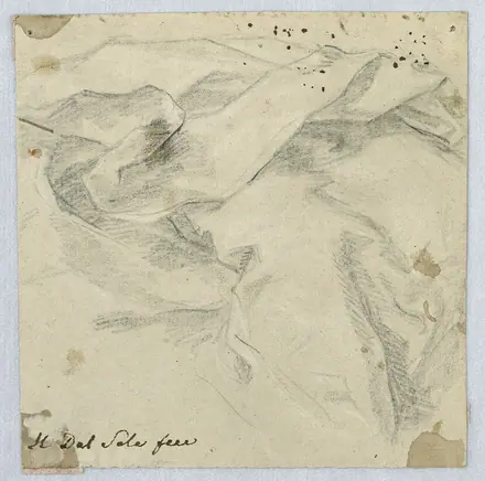 Drawing, Study of Drapery, ca. 1675 (CH 18109909) — Unknown artist