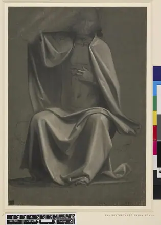 Fra Bartolommeo - A study of drapery for a Christ, in the Last Judgement, 1895,0915.487