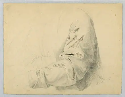 Drawing, Drapery Study of Bodice, December 1, 1845 (CH 18565807)