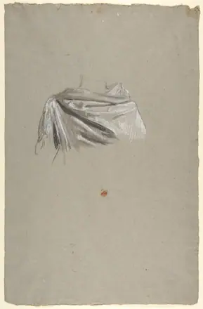 Drapery Study for Soldier (middle register; study for wall paintings in the Chapel of Saint Remi, Sainte-Clotilde, Paris, 1858) — Isidore Pils