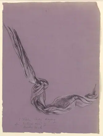 Drawing, Study of Drapery of "Fortune", ca. 1890 (CH 18404517) — Elihu Vedder