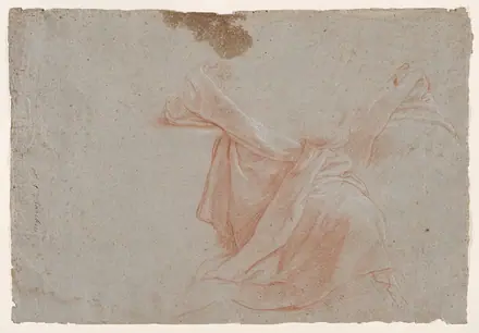 Double-sided Sheet- (recto) Study of Draperies; (verso) Study of a Standing Female Nude Met DP889907 — Jacopo Zoboli