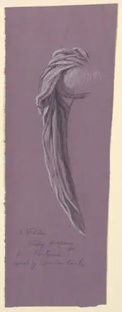 Drawing, Study of Drapery of "Fortune", ca. 1890 (CH 18404515) — Elihu Vedder