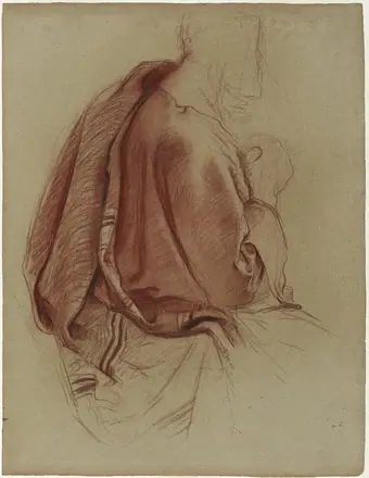 Etude de draperie buste d'homme vu de profil vers la droite, PPD4072 — Alfred Plauzeau