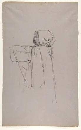 Monk (lower register); verso:  Drapery Study for a Bishop (lower register); (studies for wall paintings in the Chapel of Saint Remi, Sainte-Clotilde, Paris, 1858) — Isidore Pils