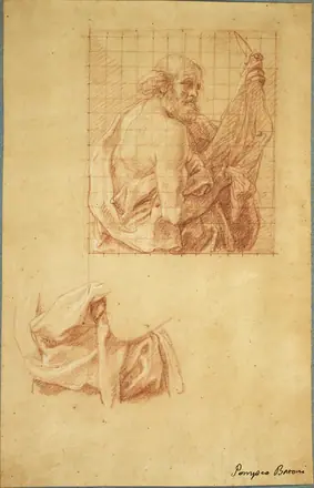 Study for Saint Bartholomew and Drapery — Pompeo Girolamo Batoni