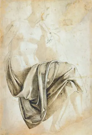 Study for the drapery of the Erythraean Sibyl AN00103136 001 l — Michelangelo