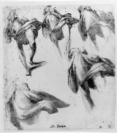 Francesco Curia - Study of draperies - NMH 685-1863 - Nationalmuseum — Francesco Curia