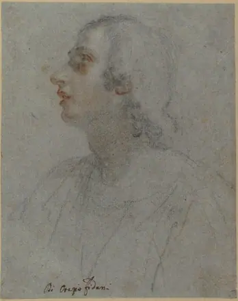 Bust of a Youth Looking to Upper Left (recto); Study of Drapery (verso) MET 1974.270