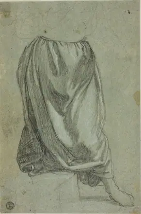 Drapery Sketch — Unknown artist