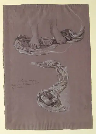 Drawing, Study of Drapery "Fortune", ca. 1877 (CH 18404527) — Elihu Vedder
