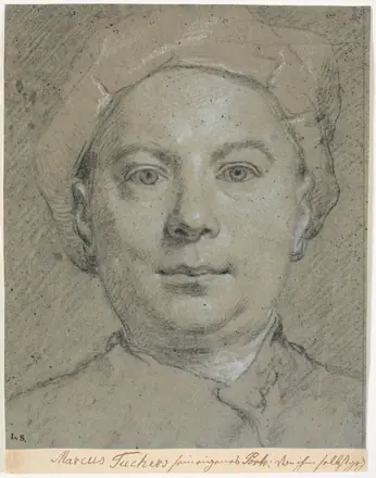 Self-portrait by Marcus Tuscher, after 1743 — Carl Marcus Tuscher