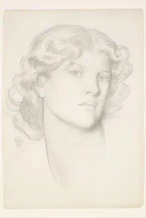 Dante Gabriel Rossetti - The Blue Bower - Female Head Study - Google Art Project