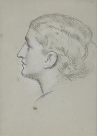 Frederic Leighton - Study of a woman's head for the painting 'A noble lady of Venice' - Google Art Project