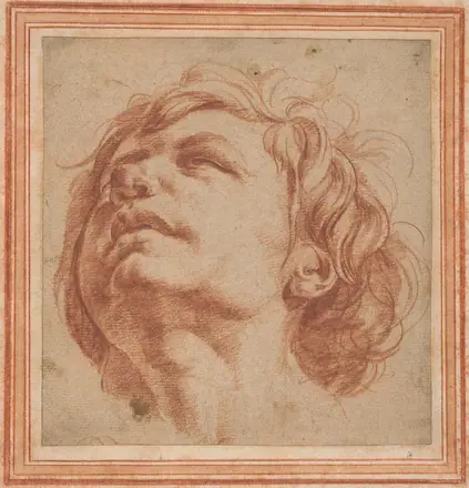 Dirk Helmbreker, Head Study of a Young Man Looking Upward, 1660s?, NGA 208867 — Dirk Helmbreker