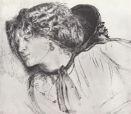 Dante Gabriel Rossetti Head Study for Found (Fanny Cornforth) — Dante Gabriel Rossetti