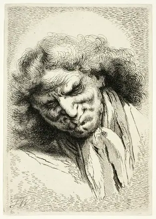 Head of an Old Man Sleeping — Thomas Worlidge