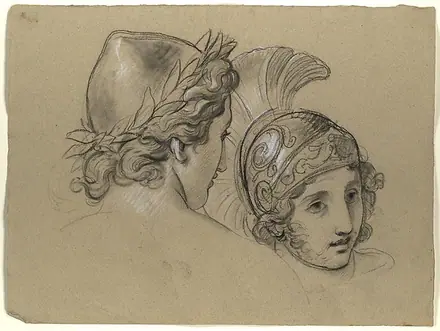 Study of Heads for Study for "Castor and Pollux Freeing Helen" — Joseph-Ferdinand Lancrenon