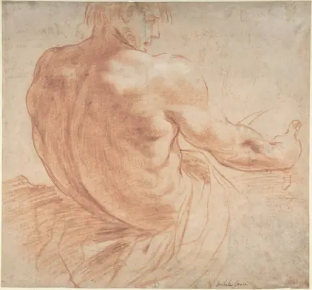 [SCHIENA] Seated Youth Facing Right, Seen from the Back