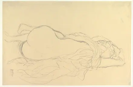 [SCHIENA] Reclining Nude with Drapery, Back View