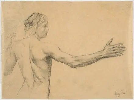 [SCHIENA] Etude d'homme nu à mi-corps, le bras tendu, 93.1.44