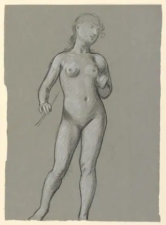 [PIEDI] Drawing, Study of Female Nude, ca. 1885 (CH 18404499) — Elihu Vedder