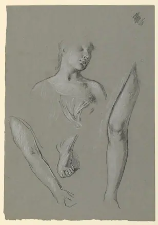 [PIEDI] Drawing, details of figure studies, ca. 1885 (CH 18404497) — Elihu Vedder