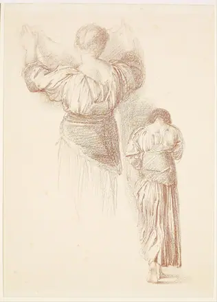 Female - Drapery Studies, Studies of female Drapery seen from the back