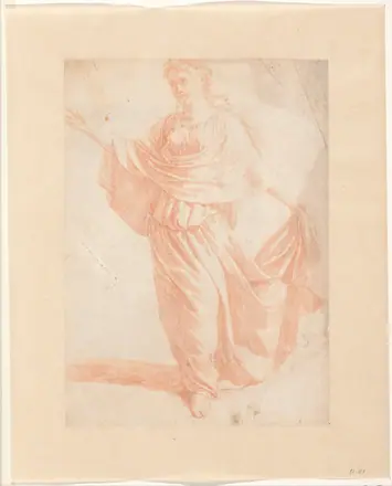 Draperiestudie van voortschrijdende vrouw, RP-T-1951-124(R) — Unknown artist