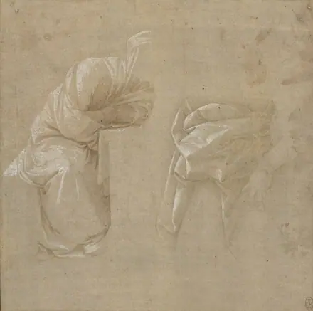 After Filippo Lippi - Two studies of drapery c. 1450, RCIN 912753 — Filippo Lippi