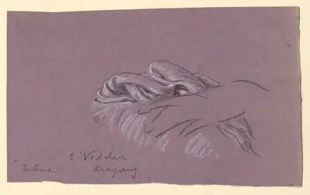 Drawing, Study of Drapery of "Fortune", ca. 1890 — Elihu Vedder