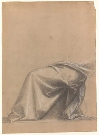 Fra Bartolommeo - Drapery Study for the Seated Apostle at the Far Right in the Upper Half (Lunette) of 'The Last Judgment' (Florence, Museo di San Marco), I 563 M 65 (PK)