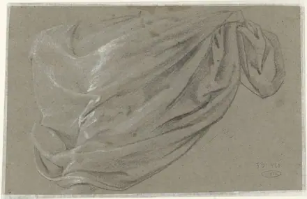 Draperiestudie Schetsbladen met figuurstudies (serietitel), RP-T-1953-420(V) — Unknown artist