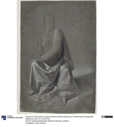 Drapery study (possibly study of the robe of Matthew the Evangelist) label QS:Len-gb,"Drapery study (possibly study of the robe of Matthew the Evangelist)" label QS:Len,"Drapery st