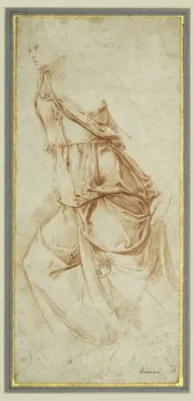 Drawing, Drapery Study for the Angel of the Annunciation, ca. 1553 — Unknown artist