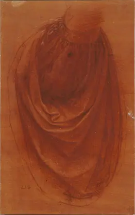 Leonardo da Vinci, Study of drapery for Salvator Mundi, Royal Collection — Leonardo da Vinci