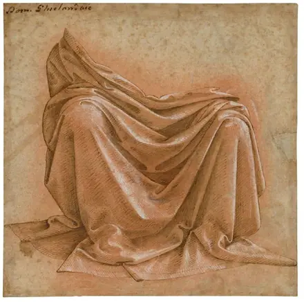 Ghirlandaio - Gewandstudie einer sitzenden Figur (recto), C 22