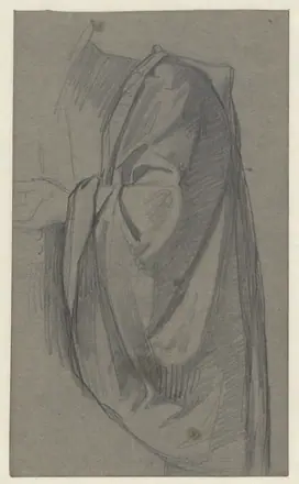 Draperiestudie van de mouw van een mantel, RP-T-1949-73 — Unknown artist