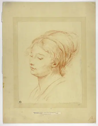 Girl's Head in Three-Quarter View — Follower of Jean Baptiste Greuze