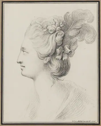 Dameportræt i profil (Caroline Walter?)