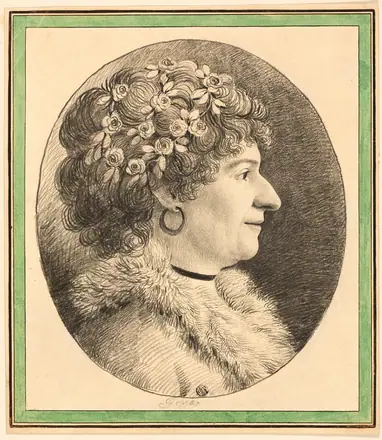 Profile Bust of a Woman with Flowers in Her Hair — Unknown artist
