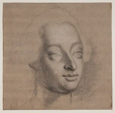 Portræt af Frederik V. 3/4 Profil — Jacques François Joseph Saly