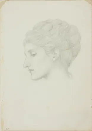 Woman's Head in Profile to Left — Sir Edward Burne-Jones